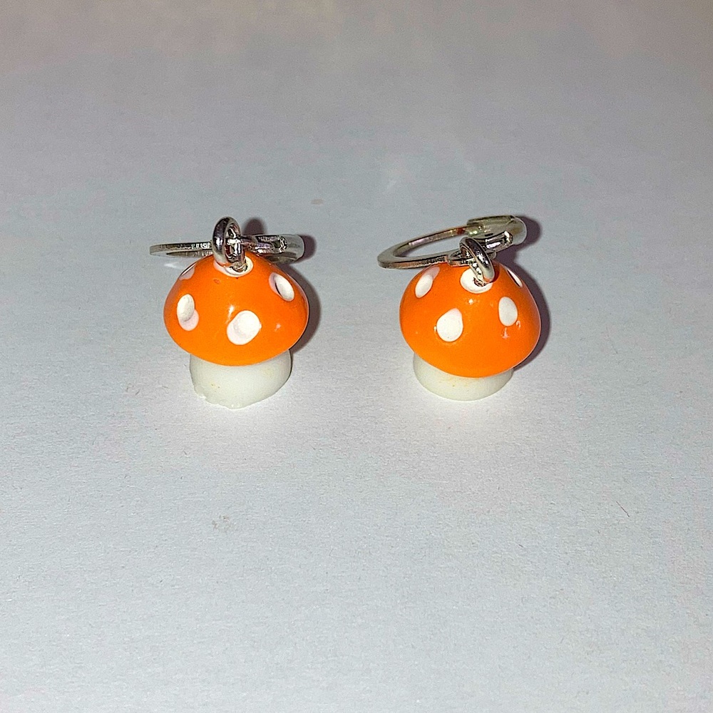Orange Mushroom Earrings